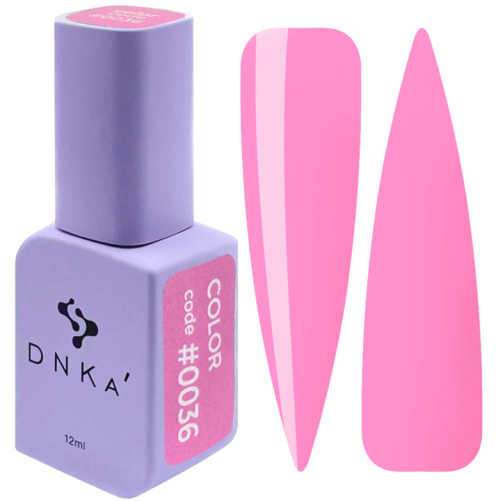 Гель-лак для ногтей DNKa №0036 (розовый Барби, эмаль), 12 мл