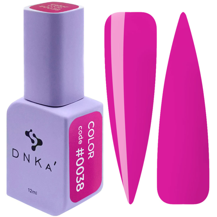 Гель-лак для нігтів DNKa №0038 (темний рожевий, емаль), 12 мл