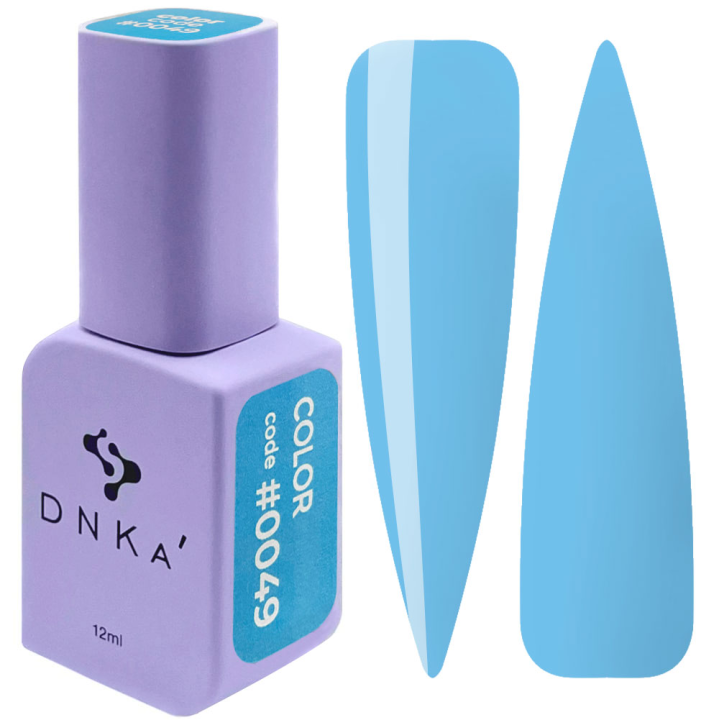 Гель-лак для нігтів DNKa №0049 (бірюзово-блакитний, емаль), 12 мл