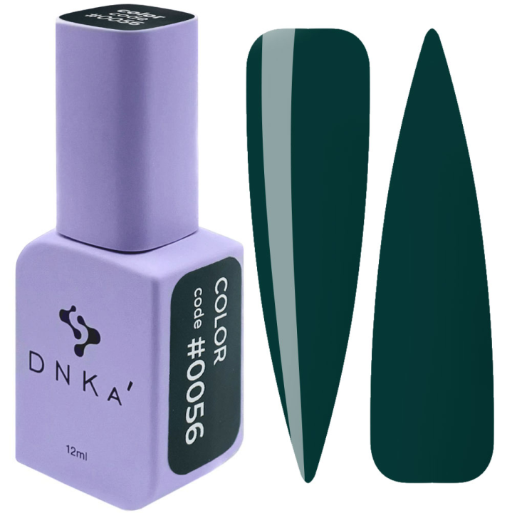 Гель-лак для нігтів DNKa №0056 (темно-зелений, емаль), 12 мл