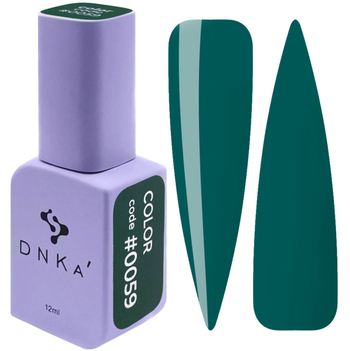 Гель-лак для нігтів DNKa №0059 (темний зелено-бірюзовий, емаль), 12 мл