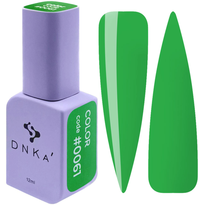 Гель-лак для нігтів DNKa №0061 (зелений, емаль), 12 мл