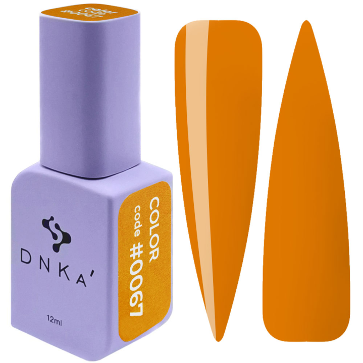 Гель-лак для ногтей DNKa №0067 (оранжевый, эмаль), 12 мл