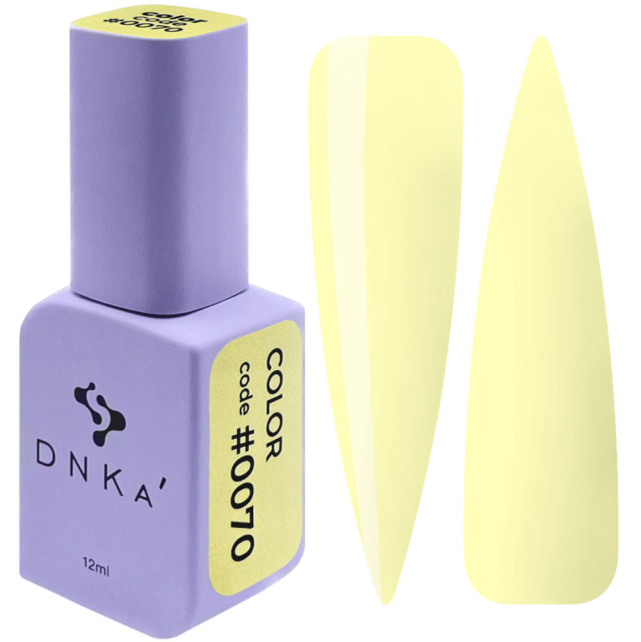 Гель-лак для нігтів DNKa №0070 (світло-жовтий, емаль), 12 мл