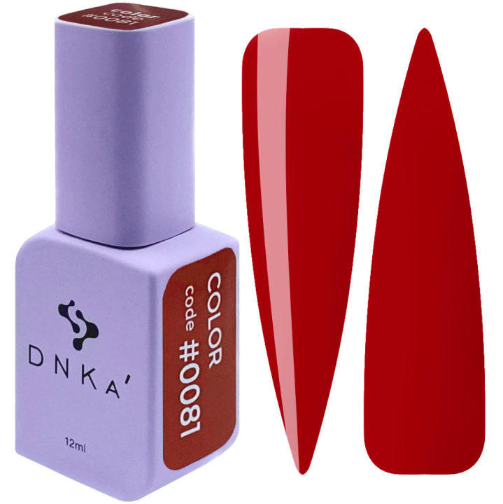 Гель-лак для нігтів DNKa №0081 (темно-червоний, емаль), 12 мл