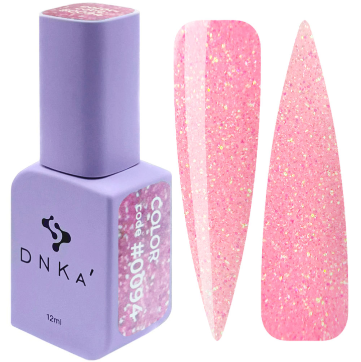 Гель-лак для ногтей DNKa №0094 (розовый с блестками), 12 мл
