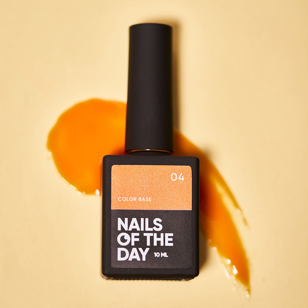 База цветная для ногтей NAILSOFTHEDAY Base Color №004 (морковный оранж), 10 мл