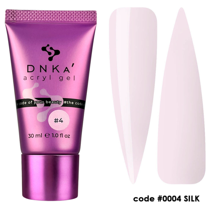 Акригель для наращивания DNKa Acryl Gel №0004 Silk (бледно-розовый) 30 ml