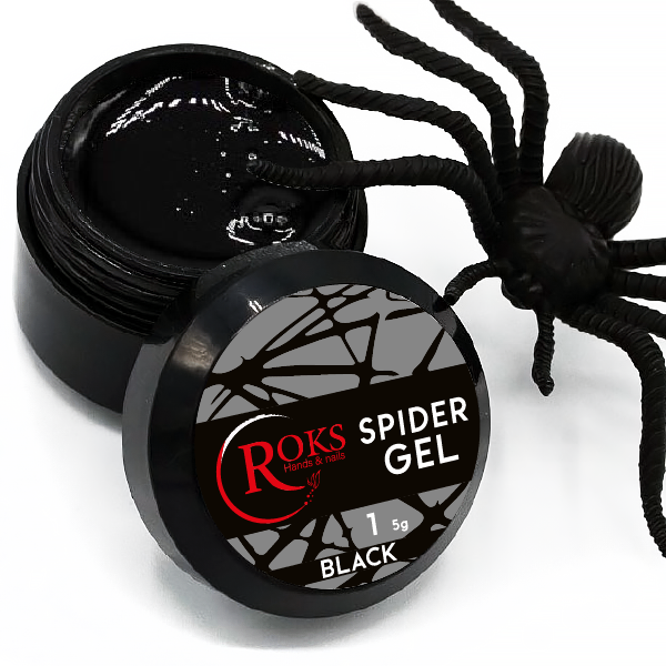 Гель паутинка ROKS Spider №1(черная) black 5 мл