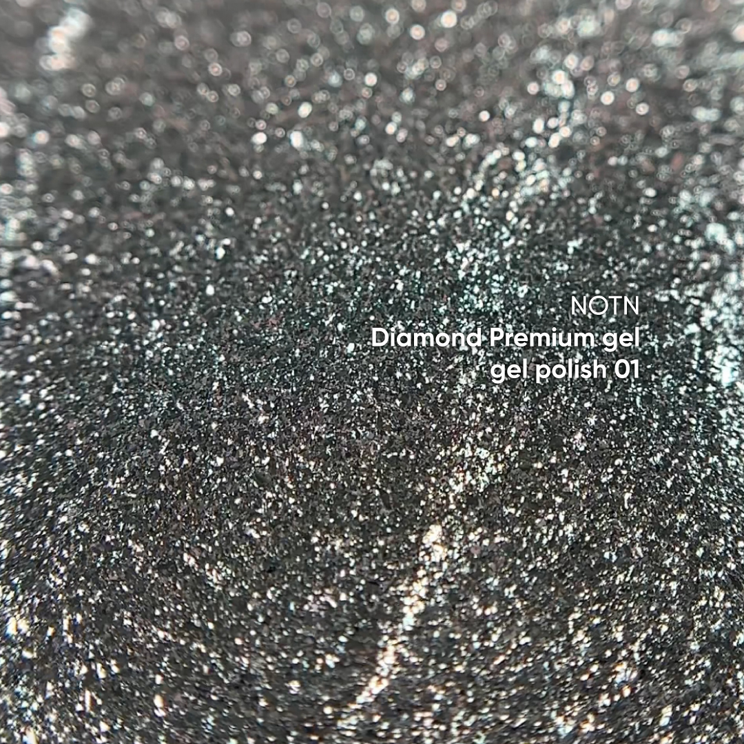 Гель лак для ногтей NAILSOFTHENIGHT Diamond Premium gel №01 (серебряный с мелкой металлической поталью) 5 мл