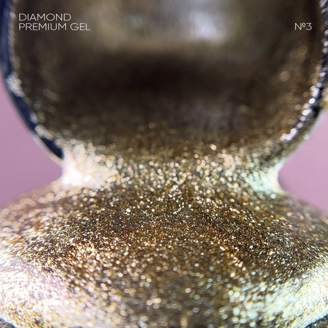 Гель лак для нігтів NAILSOFTHENIGHT Diamond Premium gel №03 (золотий з дрібною металевою поталью ) 5 мл