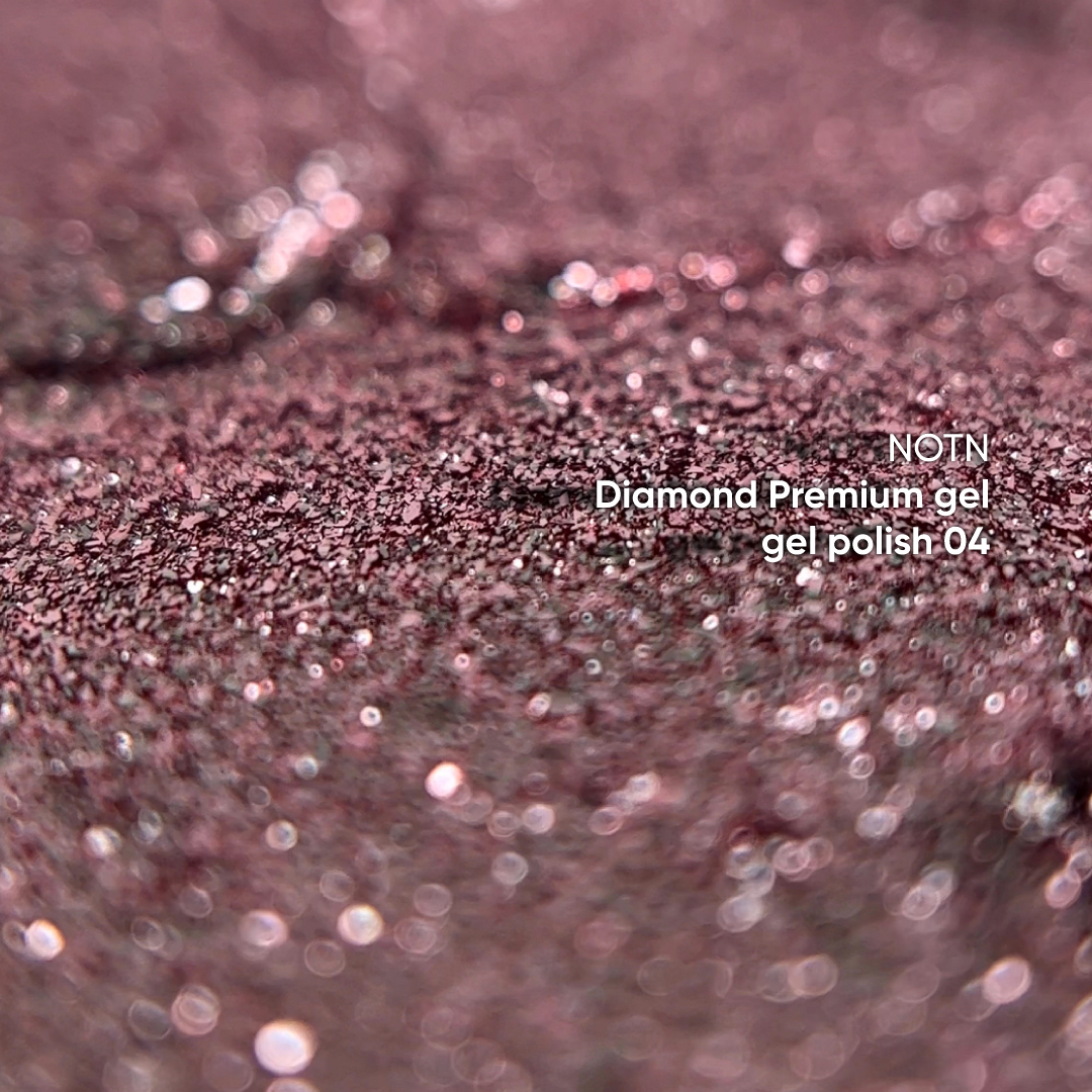 Гель лак для ногтей NAILSOFTHENIGHT Diamond Premium gel №04 (розово-золотой с металлической поталью) 5 мл